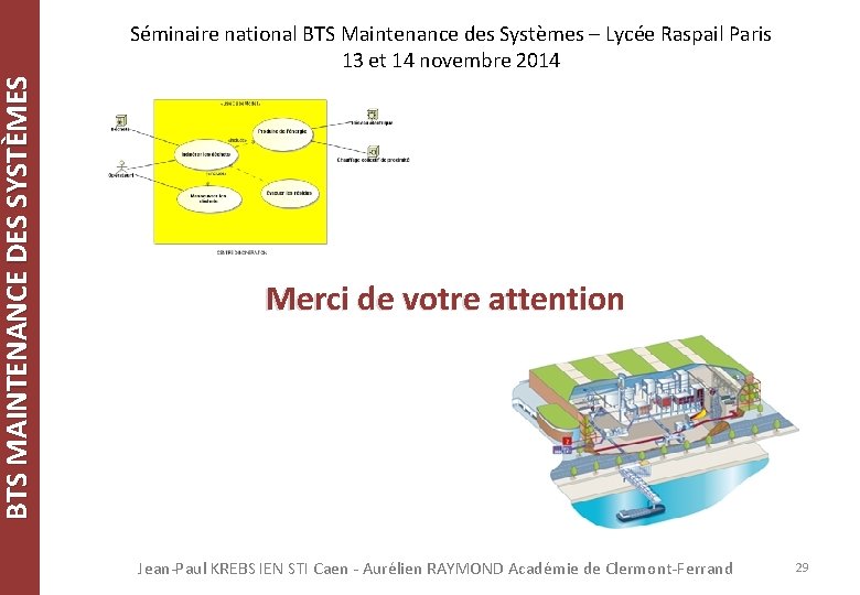 BTS MAINTENANCE DES SYSTÈMES Séminaire national BTS Maintenance des Systèmes – Lycée Raspail Paris