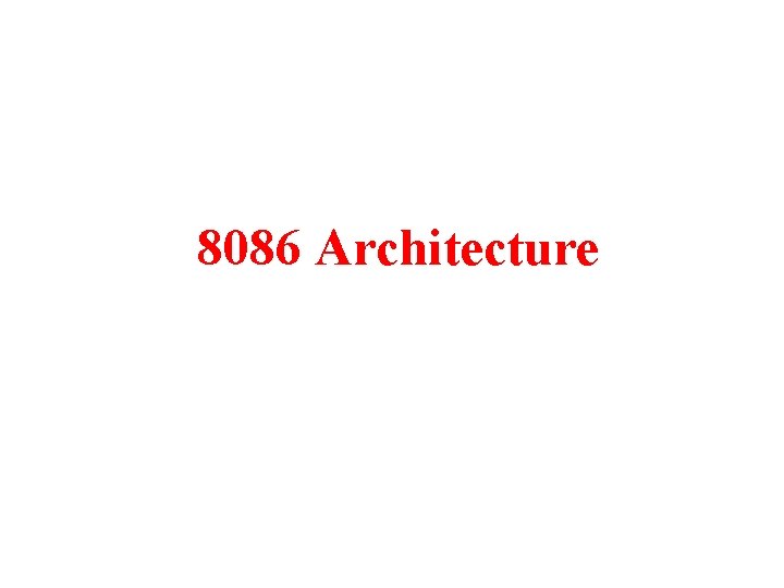 8086 Architecture 