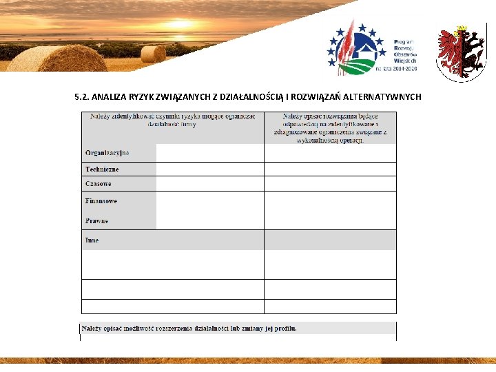 5. 2. ANALIZA RYZYK ZWIĄZANYCH Z DZIAŁALNOŚCIĄ I ROZWIĄZAŃ ALTERNATYWNYCH 