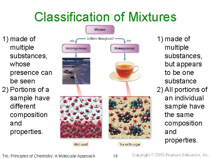 Classification of Mixtures 1) made of multiple substances, whose presence can be seen 2)
