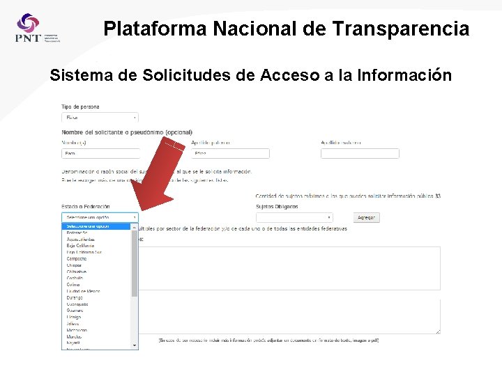 Plataforma Nacional de Transparencia Sistema de Solicitudes de Acceso a la Información 