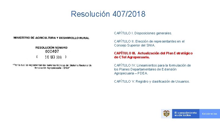 Resolución 407/2018 CAPÍTULO I. Disposiciones generales. CAPÍTULO II. Elección de representantes en el Consejo