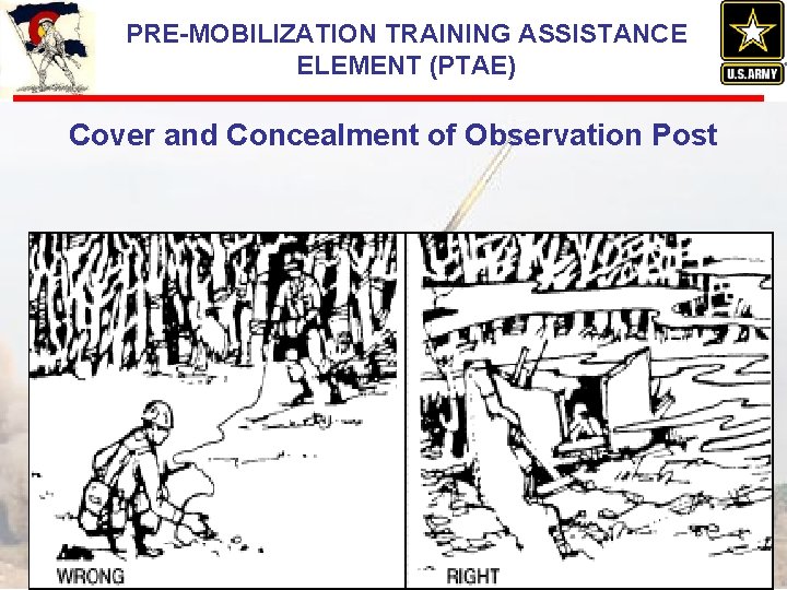 PRE-MOBILIZATION TRAINING ASSISTANCE ELEMENT (PTAE) Cover and Concealment of Observation Post 