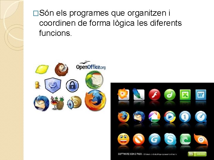 �Són els programes que organitzen i coordinen de forma lògica les diferents funcions. 