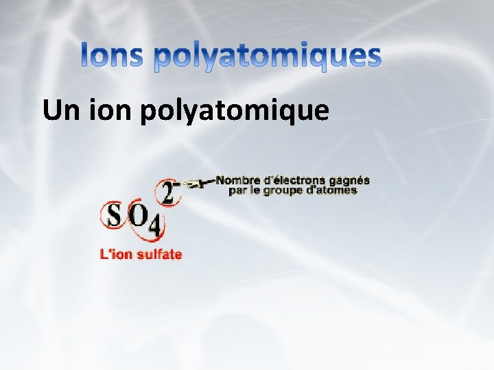 Un ion polyatomique 