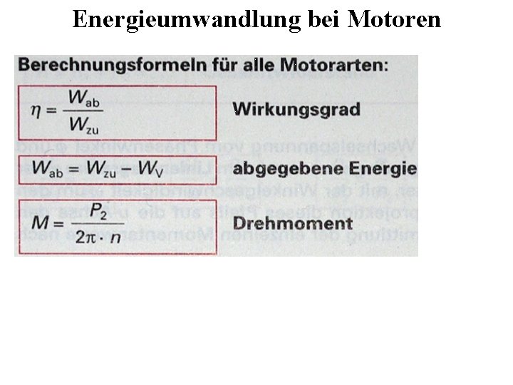 Energieumwandlung bei Motoren 