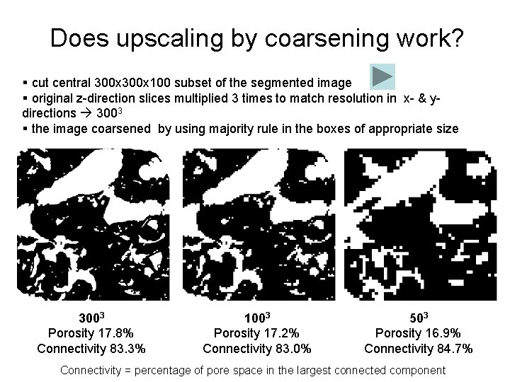 Does upscaling by coarsening work? § cut central 300 x 100 subset of the