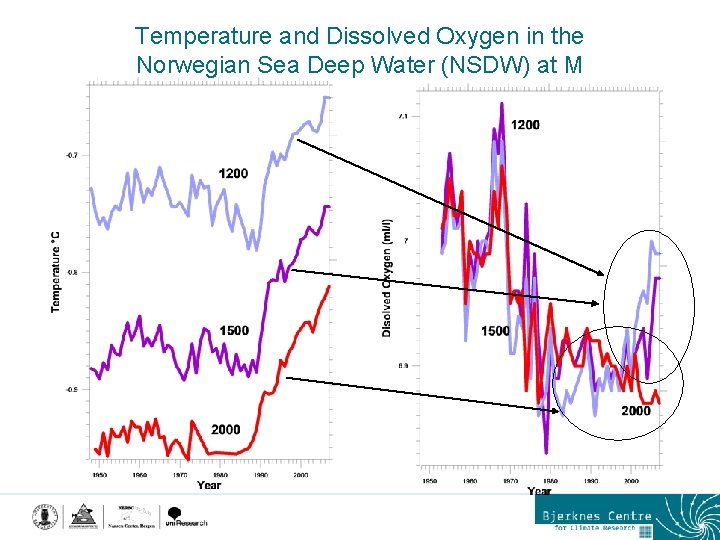 Temperature and Dissolved Oxygen in the Norwegian Sea Deep Water (NSDW) at M 