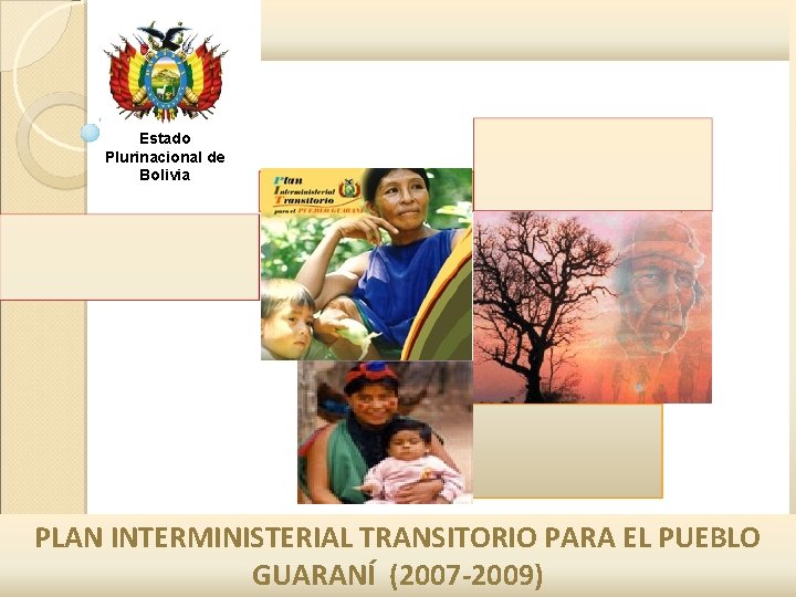 Estado Plurinacional de Bolivia PLAN INTERMINISTERIAL TRANSITORIO PARA EL PUEBLO GUARANÍ (2007 -2009) 