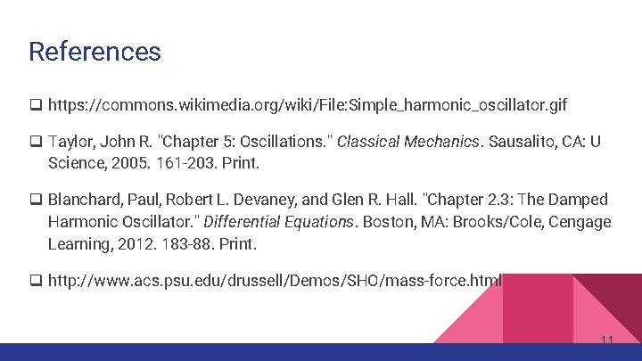 References q https: //commons. wikimedia. org/wiki/File: Simple_harmonic_oscillator. gif q Taylor, John R. "Chapter 5: