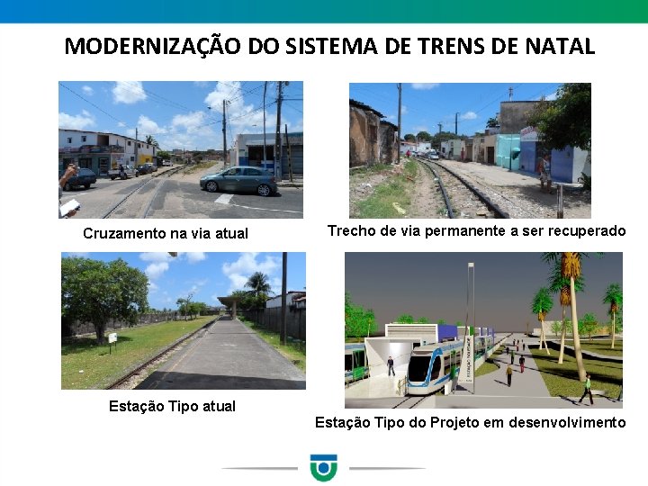  MODERNIZAÇÃO DO SISTEMA DE TRENS DE NATAL Cruzamento na via atual Trecho de