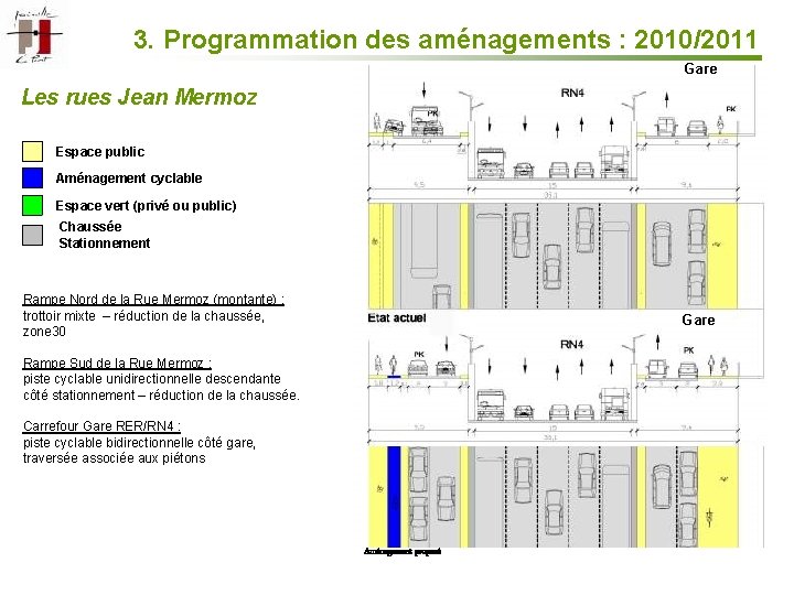 3. Programmation des aménagements : 2010/2011 Gare Les rues Jean Mermoz Espace public Aménagement