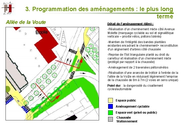 3. Programmation des aménagements : le plus long terme Allée de la Voute Détail