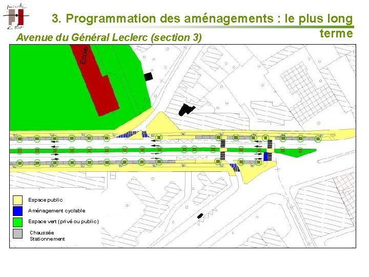 3. Programmation des aménagements : le plus long terme Avenue du Général Leclerc (section