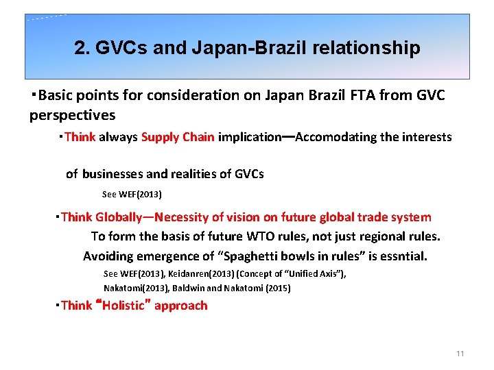 2. GVCs and Japan-Brazil relationship ・Basic points for consideration on Japan Brazil FTA from