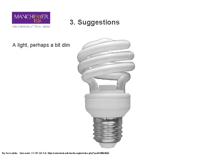 3. Suggestions A light, perhaps a bit dim By Sun Ladder - Own work,