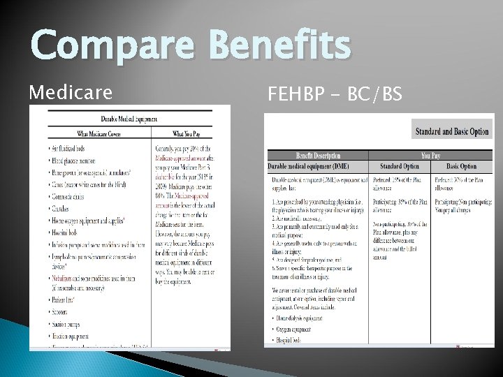 Compare Benefits Medicare FEHBP – BC/BS 