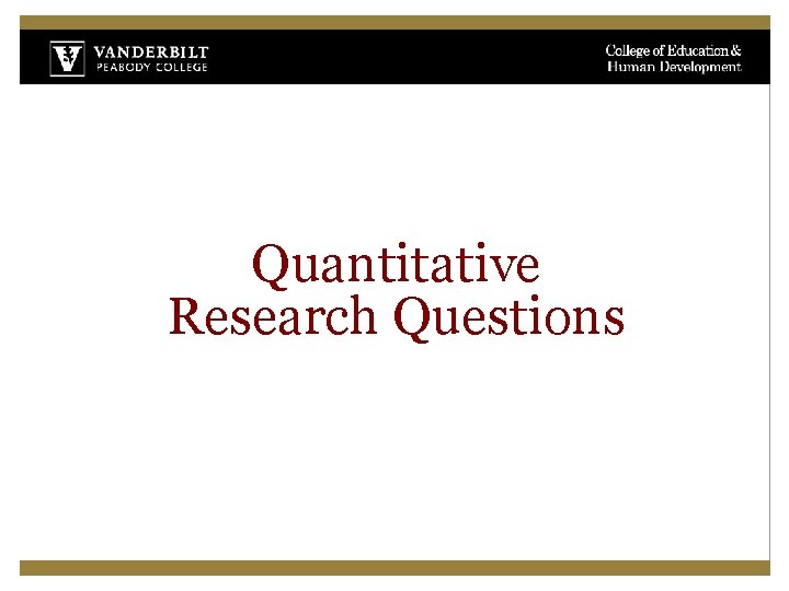 Quantitative Research Questions 