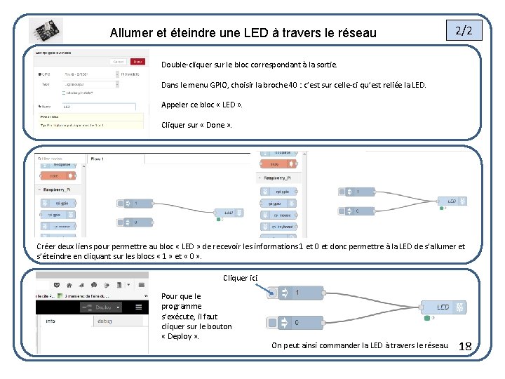 Allumer et éteindre une LED à travers le réseau 2/2 Double-cliquer sur le bloc