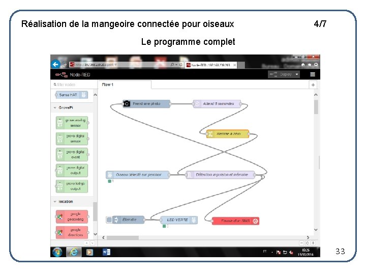 Réalisation de la mangeoire connectée pour oiseaux 4/7 Le programme complet 33 