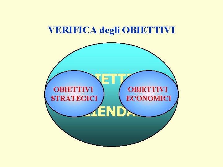 VERIFICA degli OBIETTIVI STRATEGICI OBIETTIVI ECONOMICI AZIENDALI 