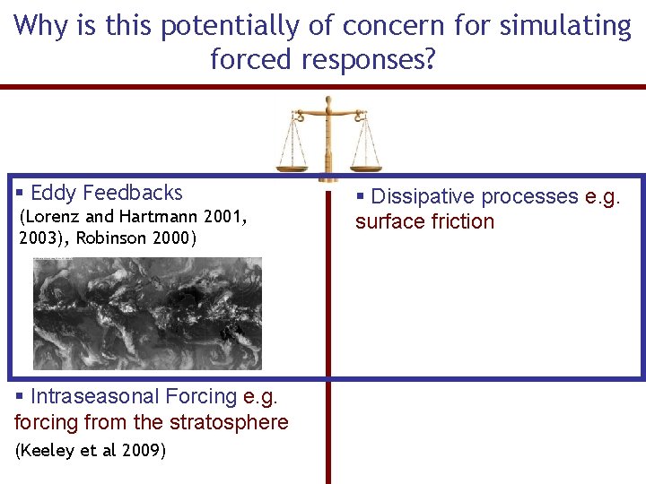 Why is this potentially of concern for simulating forced responses? § Eddy Feedbacks (Lorenz
