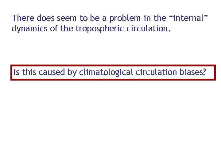 There does seem to be a problem in the “internal” dynamics of the tropospheric