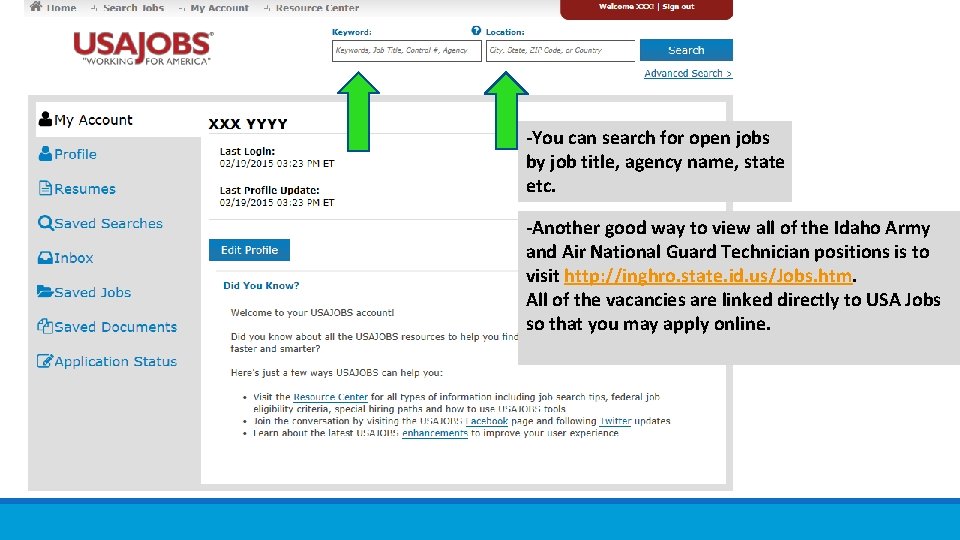 -You can search for open jobs by job title, agency name, state etc. -Another