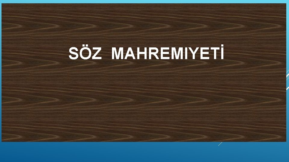  SÖZ MAHREMIYETİ 