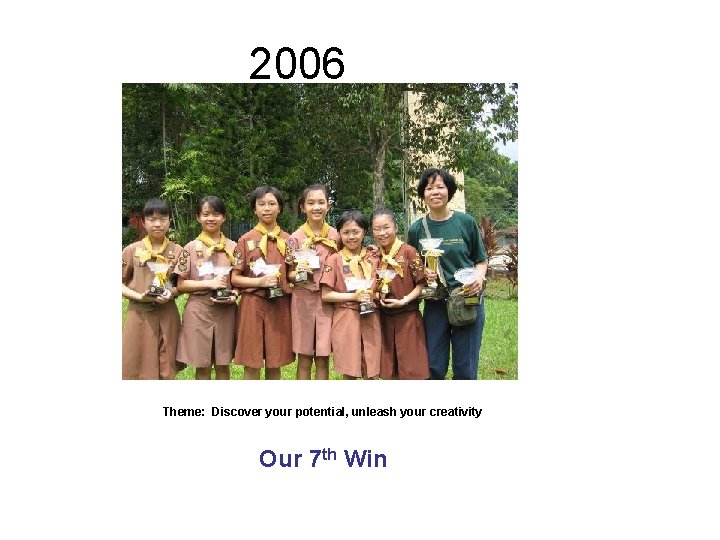 2006 Theme: Discover your potential, unleash your creativity Our 7 th Win 