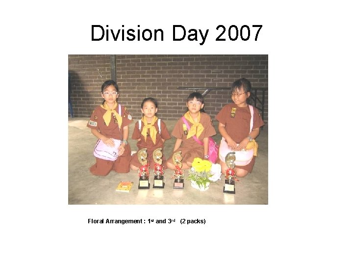 Division Day 2007 Floral Arrangement : 1 st and 3 rd (2 packs) 
