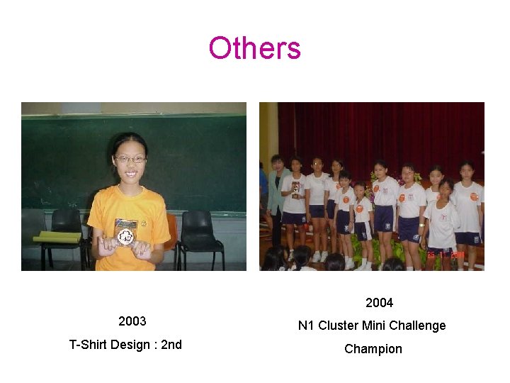 Others 2004 2003 T-Shirt Design : 2 nd N 1 Cluster Mini Challenge Champion
