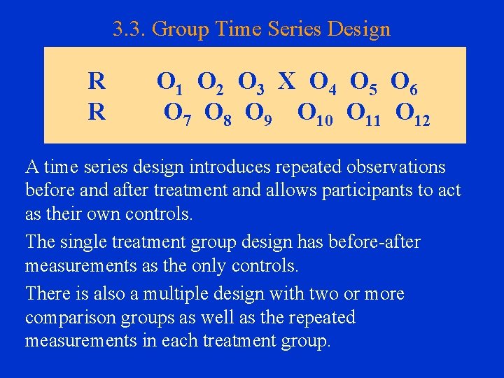 3. 3. Group Time Series Design R R O 1 O 2 O 3