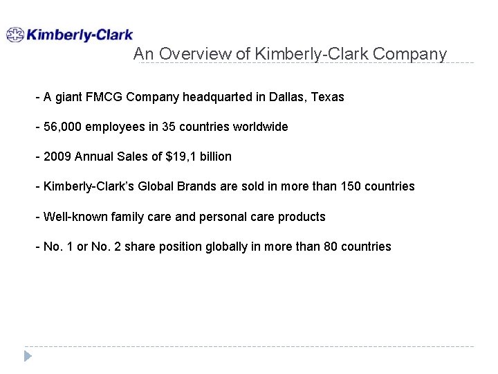 An Overview of Kimberly-Clark Company - A giant FMCG Company headquarted in Dallas, Texas