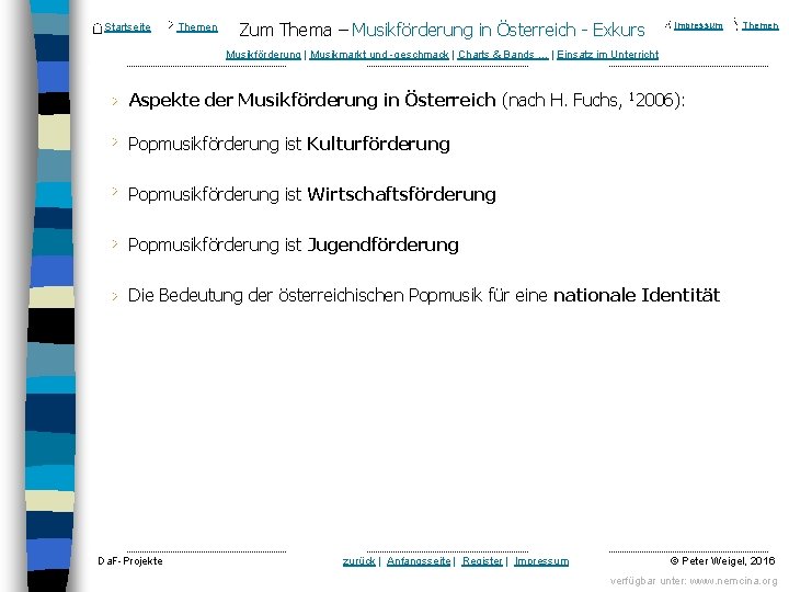 Startseite Themen Zum Thema – Musikförderung in Österreich Exkurs Impressum Themen Musikförderung | Musikmarkt