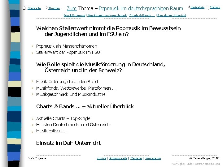 Startseite Themen Zum Thema – Popmusik im deutschsprachigen Raum Impressum Themen Musikförderung | Musikmarkt