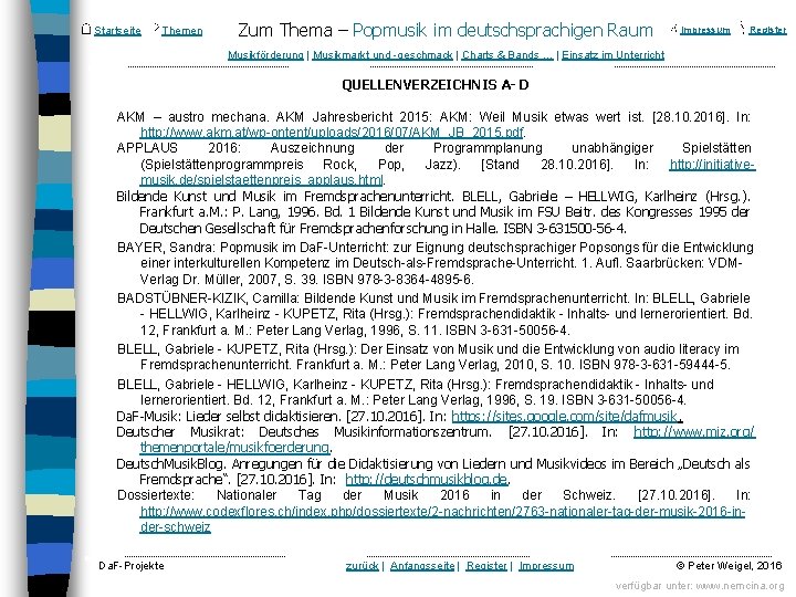 Startseite Themen Zum Thema – Popmusik im deutschsprachigen Raum Impressum Register Musikförderung | Musikmarkt