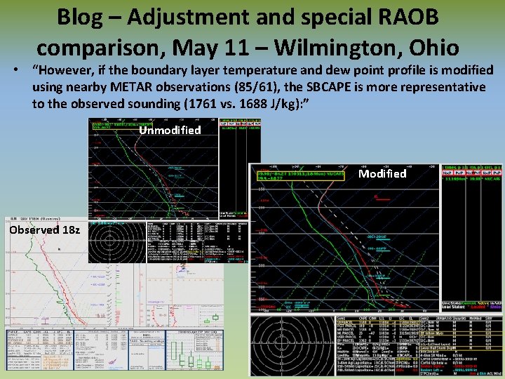 Blog – Adjustment and special RAOB comparison, May 11 – Wilmington, Ohio • “However,