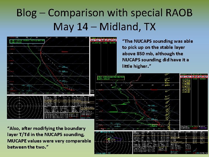 Blog – Comparison with special RAOB May 14 – Midland, TX “The NUCAPS sounding