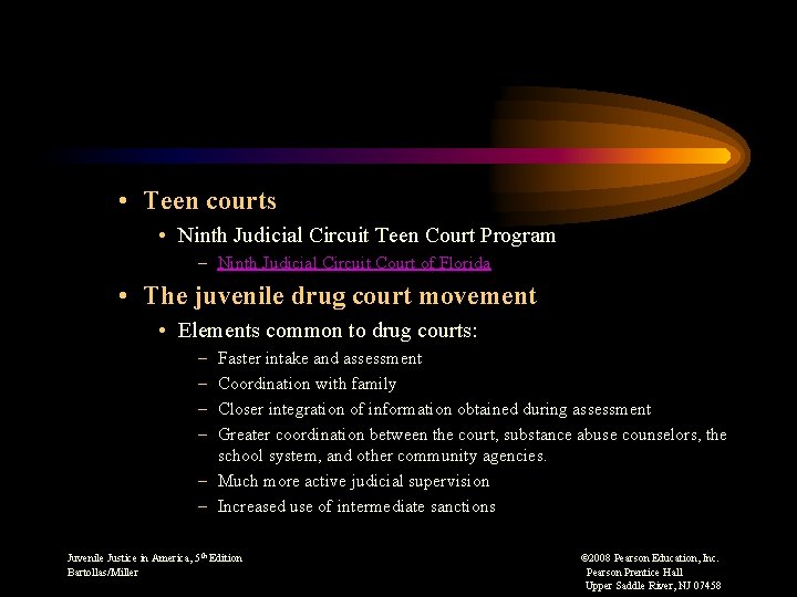  • Teen courts • Ninth Judicial Circuit Teen Court Program – Ninth Judicial