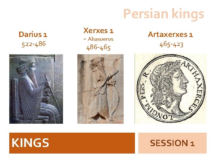 Persian kings Darius 1 522 -486 KINGS Xerxes 1 = Ahasuerus 486 -465 Artaxerxes