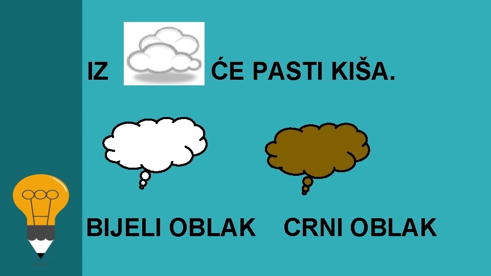 IZ ĆE PASTI KIŠA. BIJELI OBLAK CRNI OBLAK 