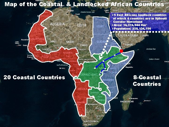 Map of the Coastal & Landlocked African Countries Ø 9 East Africans landlock countries