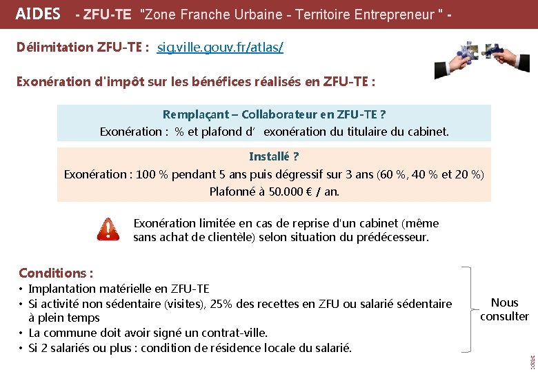  AIDES - ZFU-TE "Zone Franche Urbaine - Territoire Entrepreneur " Délimitation ZFU-TE :