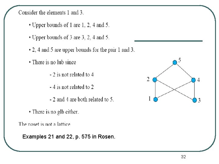 Examples 21 and 22, p. 575 in Rosen. 32 