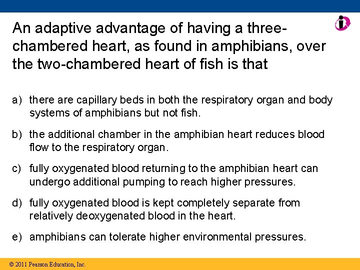 An adaptive advantage of having a threechambered heart, as found in amphibians, over the