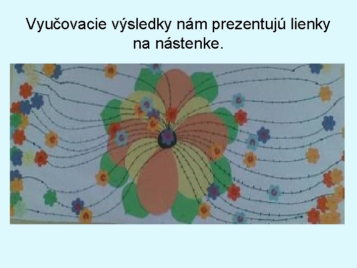 Vyučovacie výsledky nám prezentujú lienky na nástenke. 