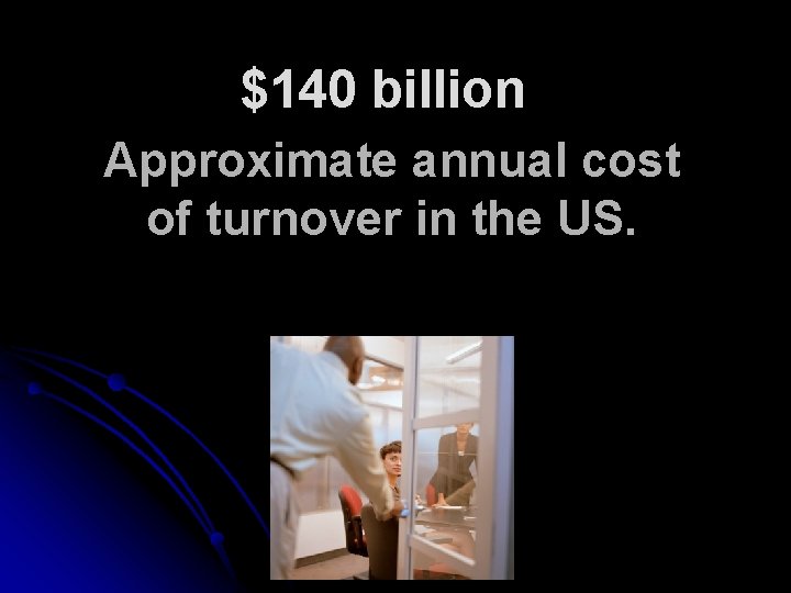 $140 billion Approximate annual cost of turnover in the US. 