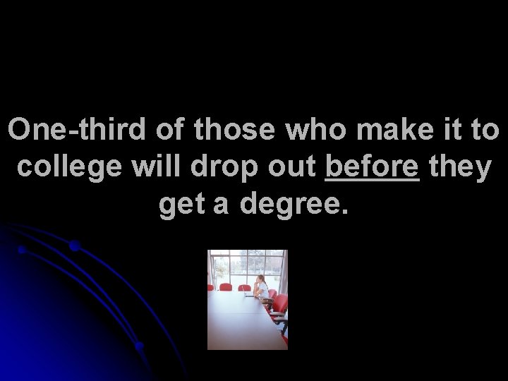One-third of those who make it to college will drop out before they get