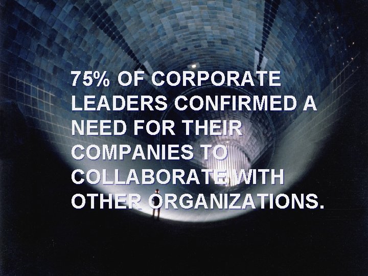 75% OF CORPORATE LEADERS CONFIRMED A NEED FOR THEIR COMPANIES TO COLLABORATE WITH OTHER